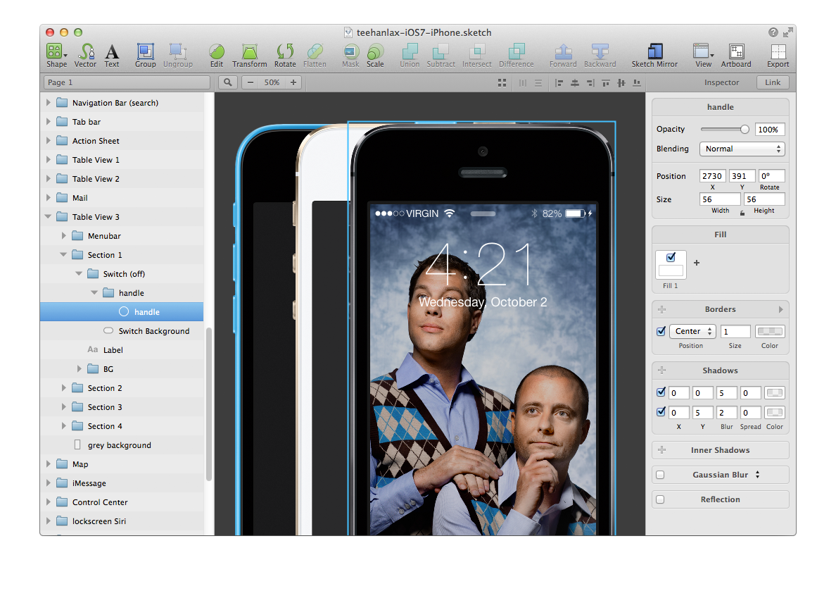Teehan + Lax’s iOS 7 Template for Sketch