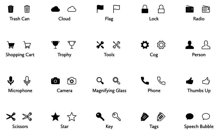 Hollow vs. Solid Icons