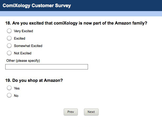 Comixology Survey
