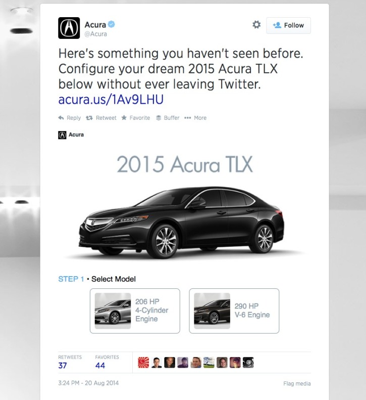 Acura’s Twitter Card
