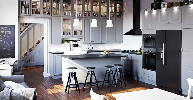 Kitchen 3D-rendered by Ikea