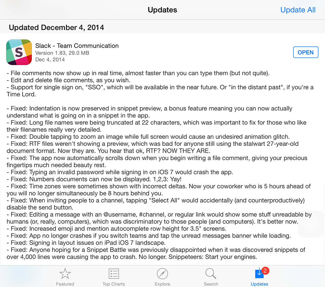 Slack iOS Release Notes