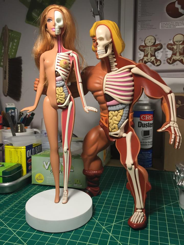 Anatomical He-Man and Anatomical Strawberry Blonde Barbie