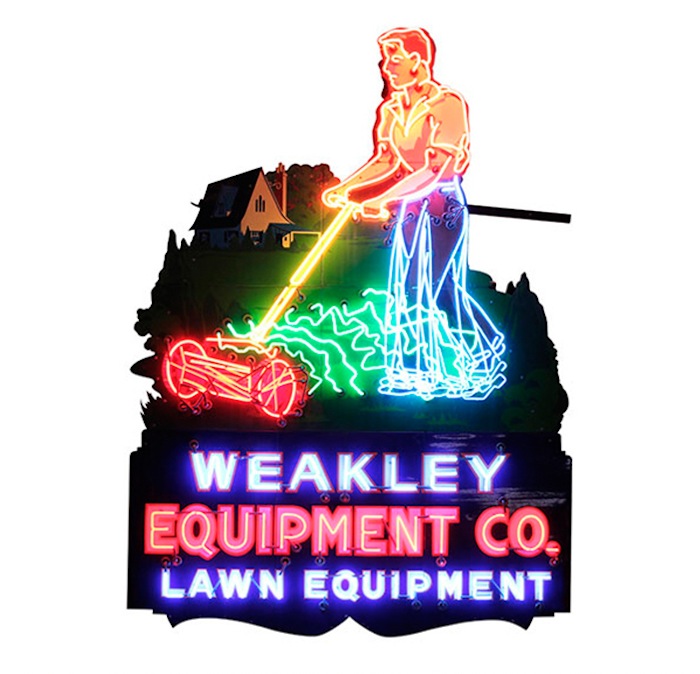 “Weakley Lawn Equipment Co.” Vintage Sign from the Walker Collection of American Signs