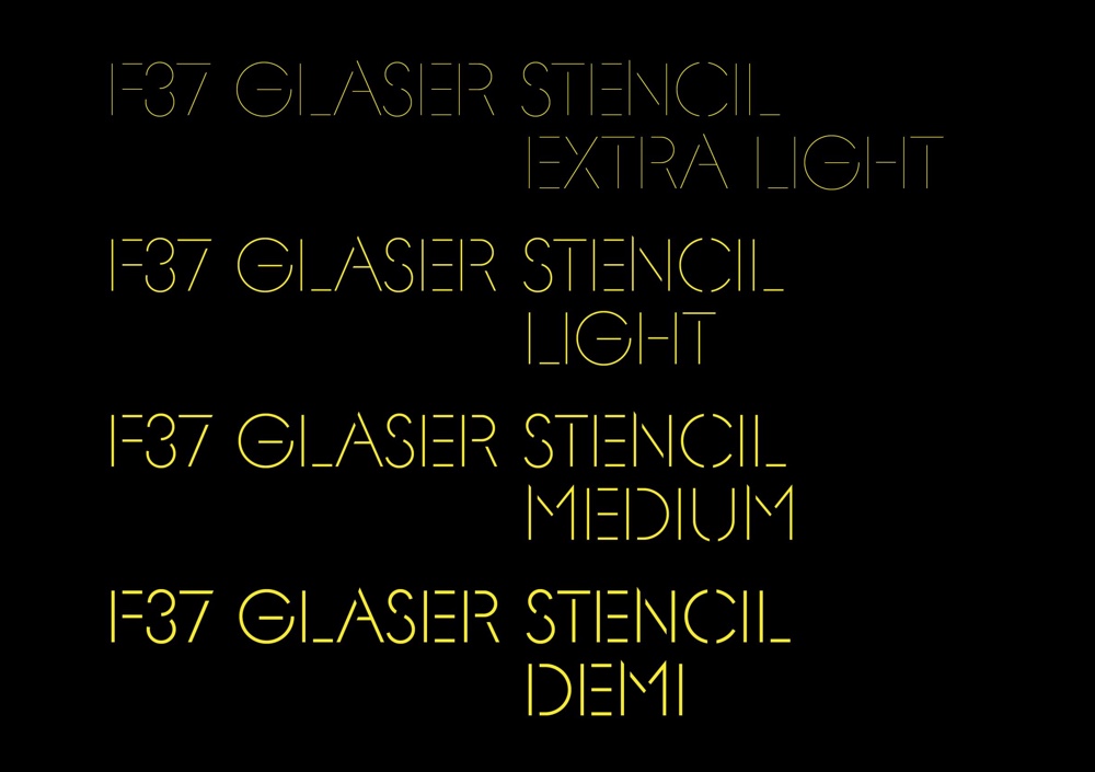 F37 Glaser Stencil Type Specimen