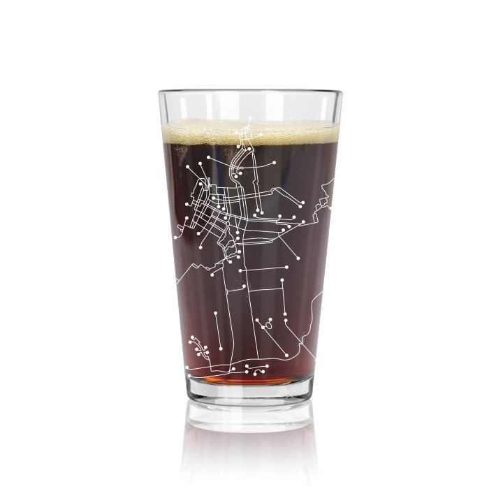 Brooklyn Bike Map Pint Glass