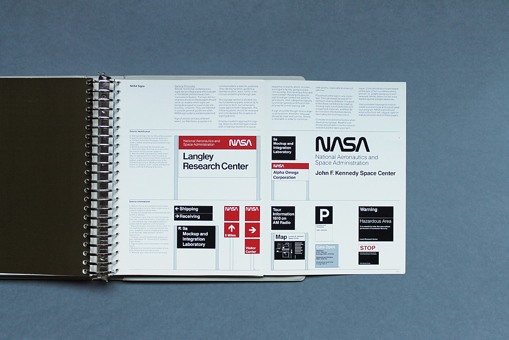 Detail of a Page from Original Danne & Blackburn NASA Graphic Standards Manual