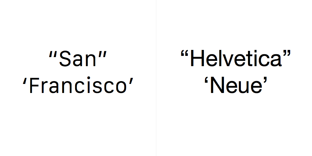 San Francisco Quotes vs. Helvetica Neue Quotes
