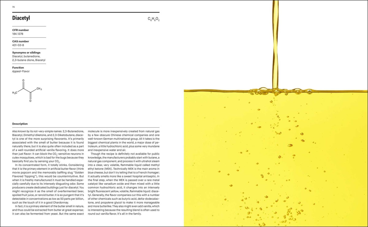 Page spread from “Ingredients: A Visual Exploration of 75 Additives & 25 Food Products” by Dwight Eschilman