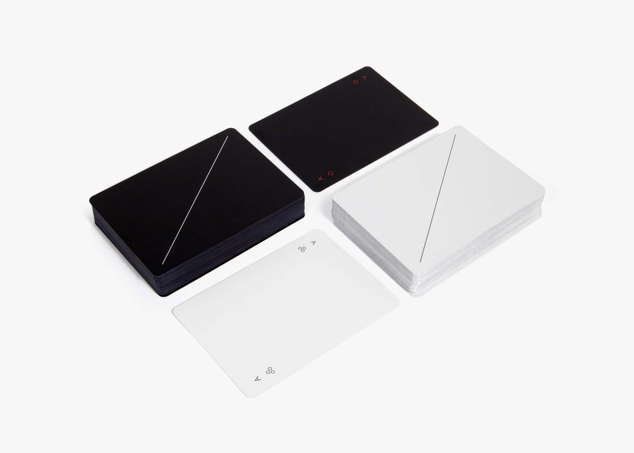 A Black and a White Deck of Minim Playing Cards