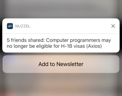 Nuzzel Notification on iOS Lock Screen