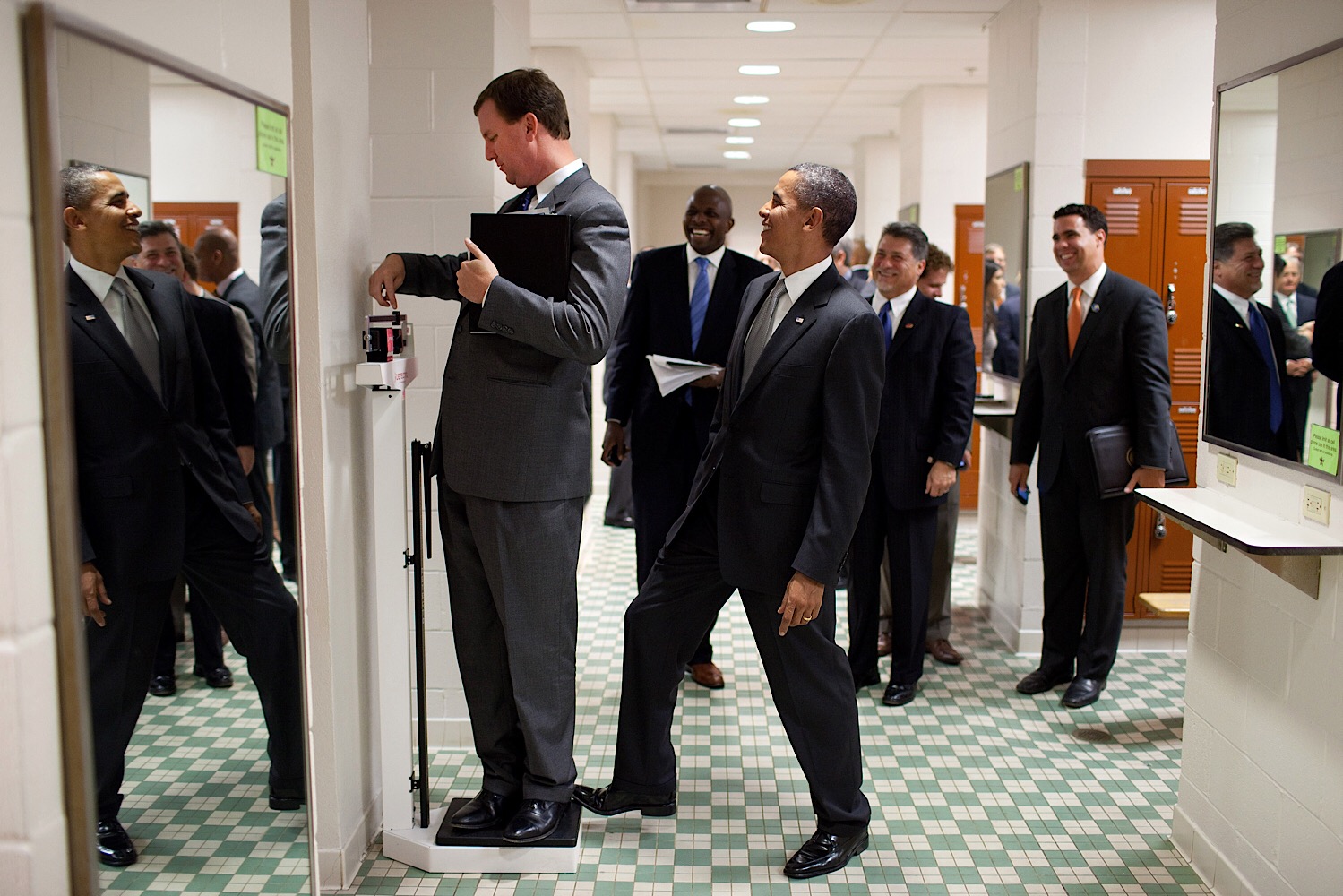 President Obama Tipping an Aide’s Scale by Pete Souza