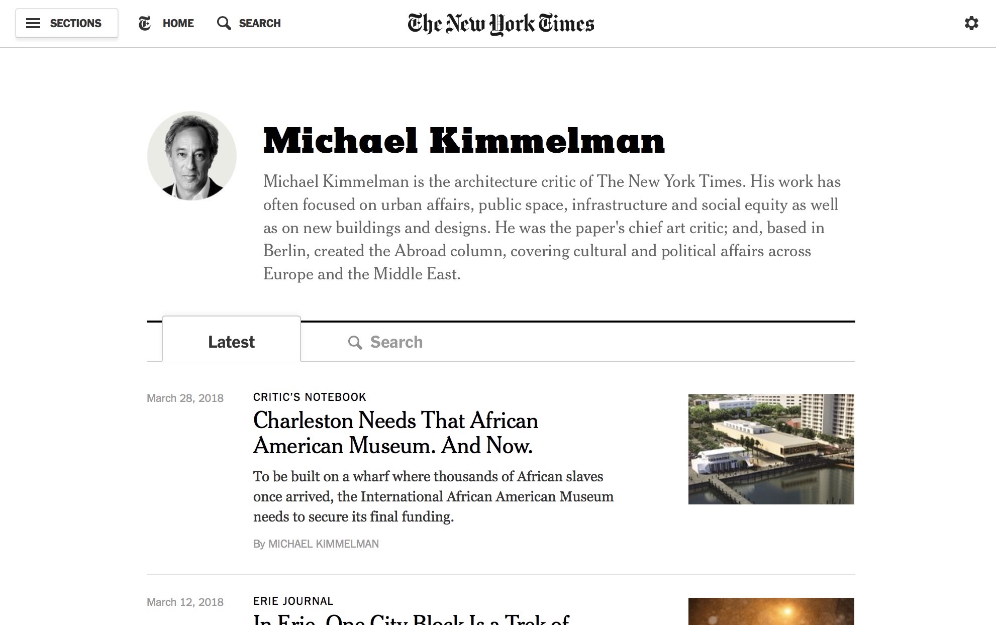 Michael Kimmelman from The New York Times