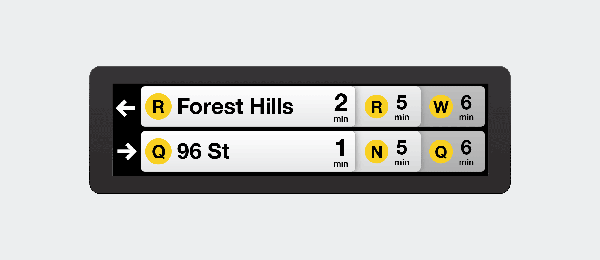 NYC Subway Countdown Clock Redesign by Adam Fisher-Cox