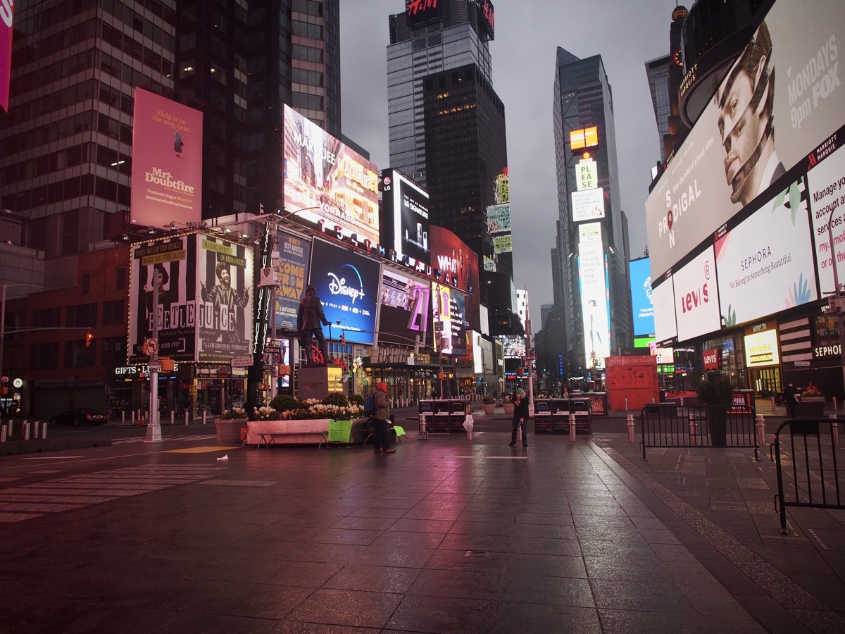 Times Square with No One Around