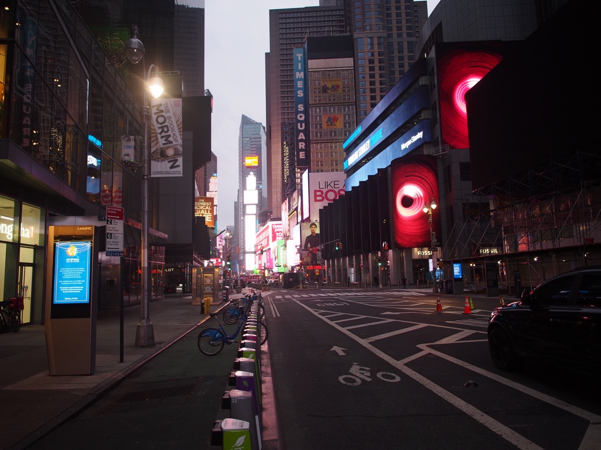Times Square with No One Around